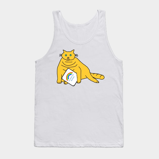 Cuddly Cat Essential Worker Rainbow Tank Top by ellenhenryart